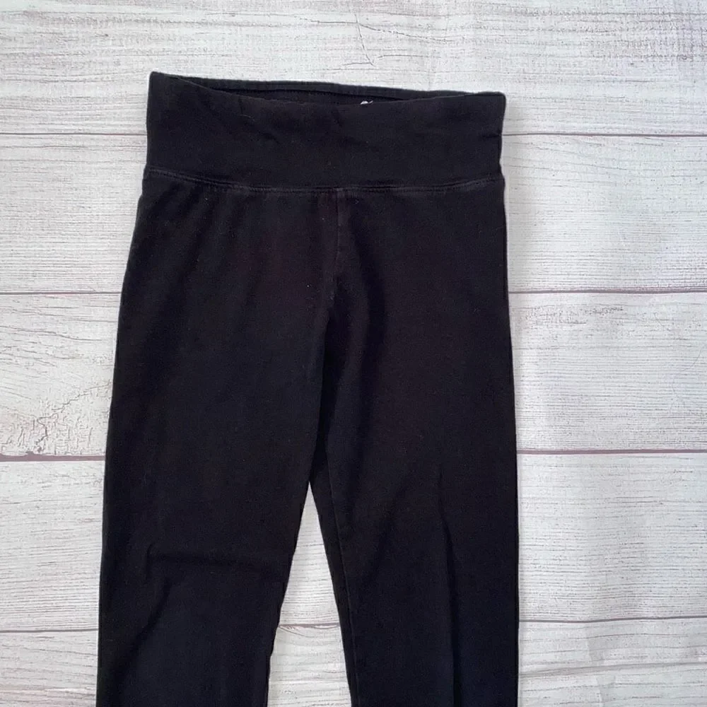 Justice cotton blend black leggings girls sz 8
